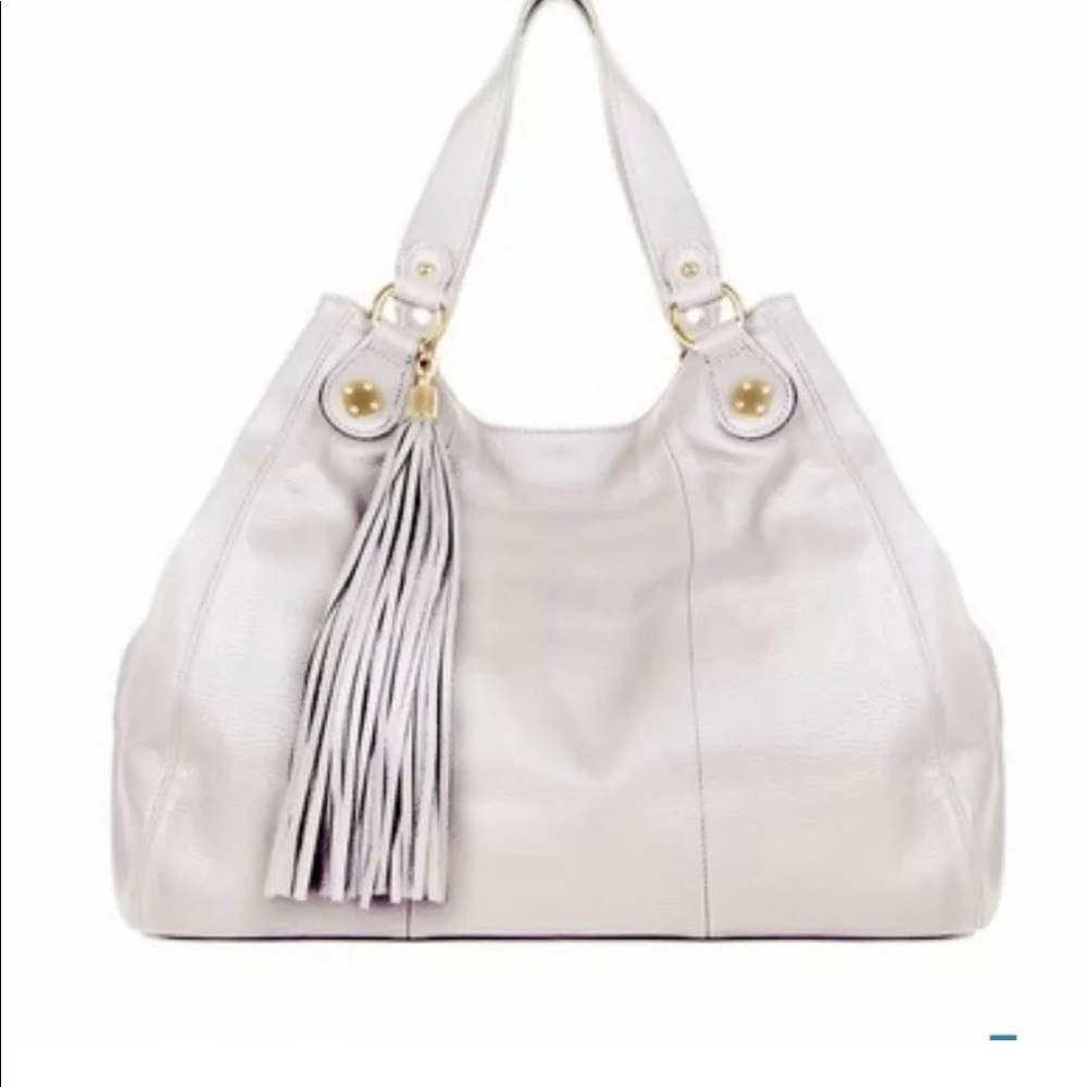 Onna Ehrlich large off white leather tassel tote